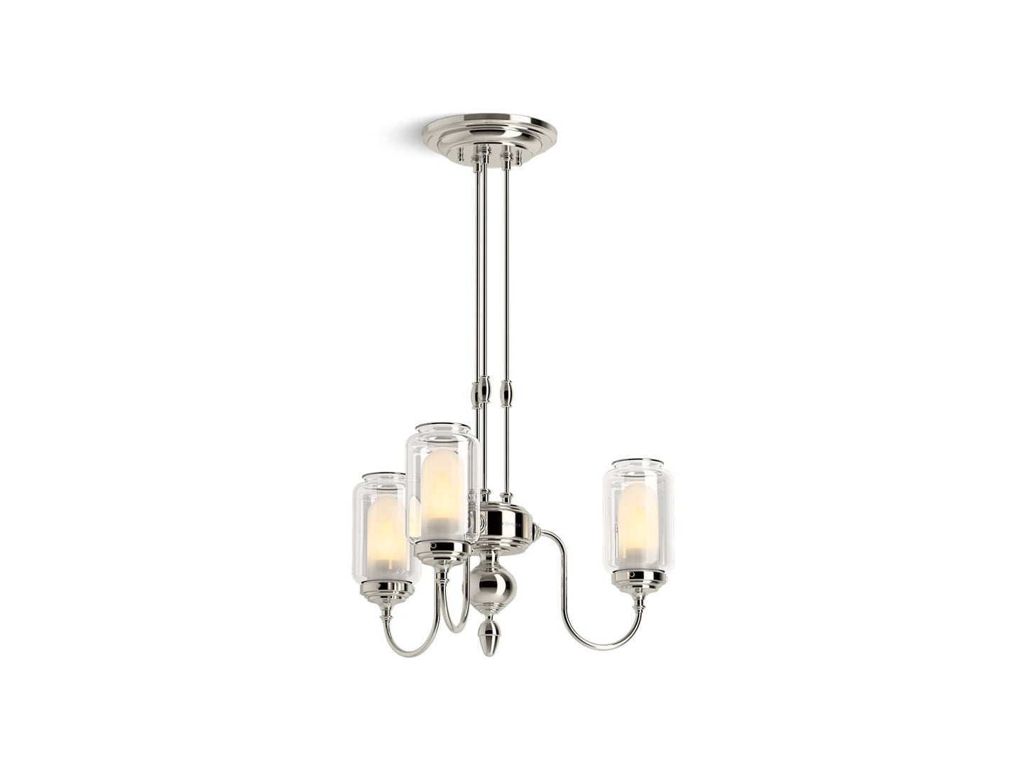 KOHLER K-22657-CH03-SNL Artifacts 22" Chandelier In Polished Nickel