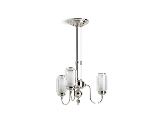 KOHLER K-22657-CH03-SNL Artifacts 22" Chandelier In Polished Nickel