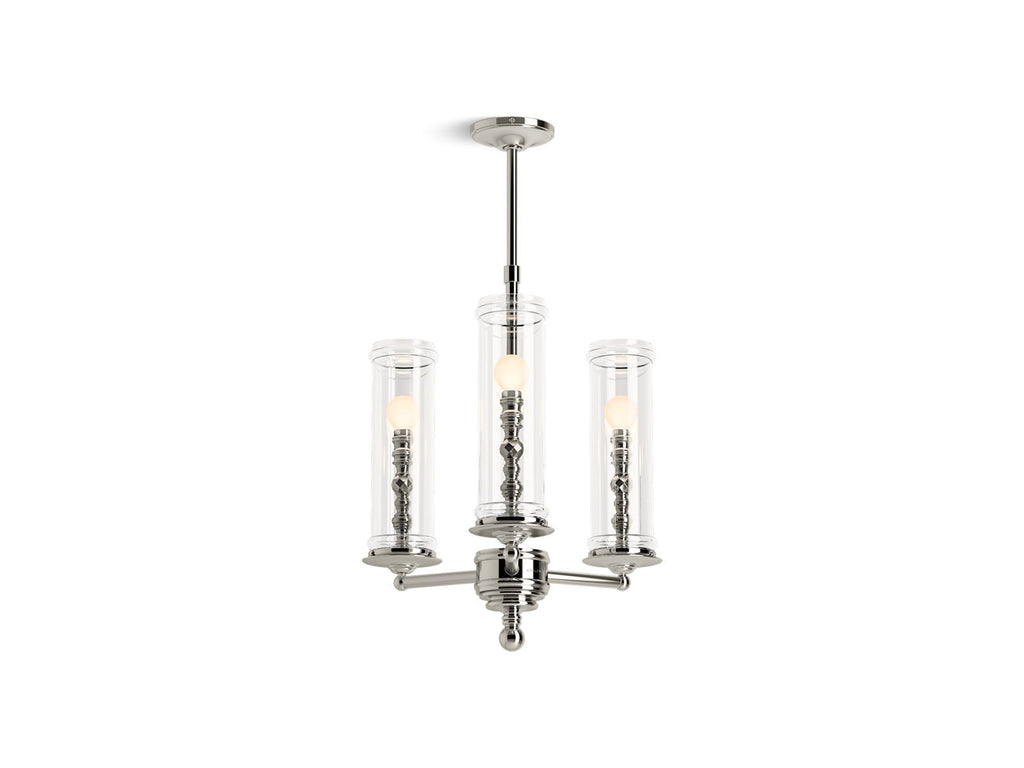 KOHLER K-23342-CH03-SNL Damask 20" Chandelier In Polished Nickel