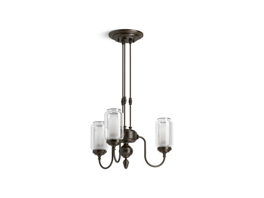 KOHLER K-22657-CH03-BZL Artifacts 22" Chandelier In Oil-Rubbed Bronze