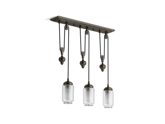 KOHLER K-22659-CH03-BZL Artifacts 27-1/2" Adjustable Linear Chandelier In Oil-Rubbed Bronze