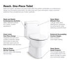 KOHLER K-78080-96 Reach One-Piece Compact Elongated Toilet With Skirted Trapway, 1.28 Gpf - Biscuit
