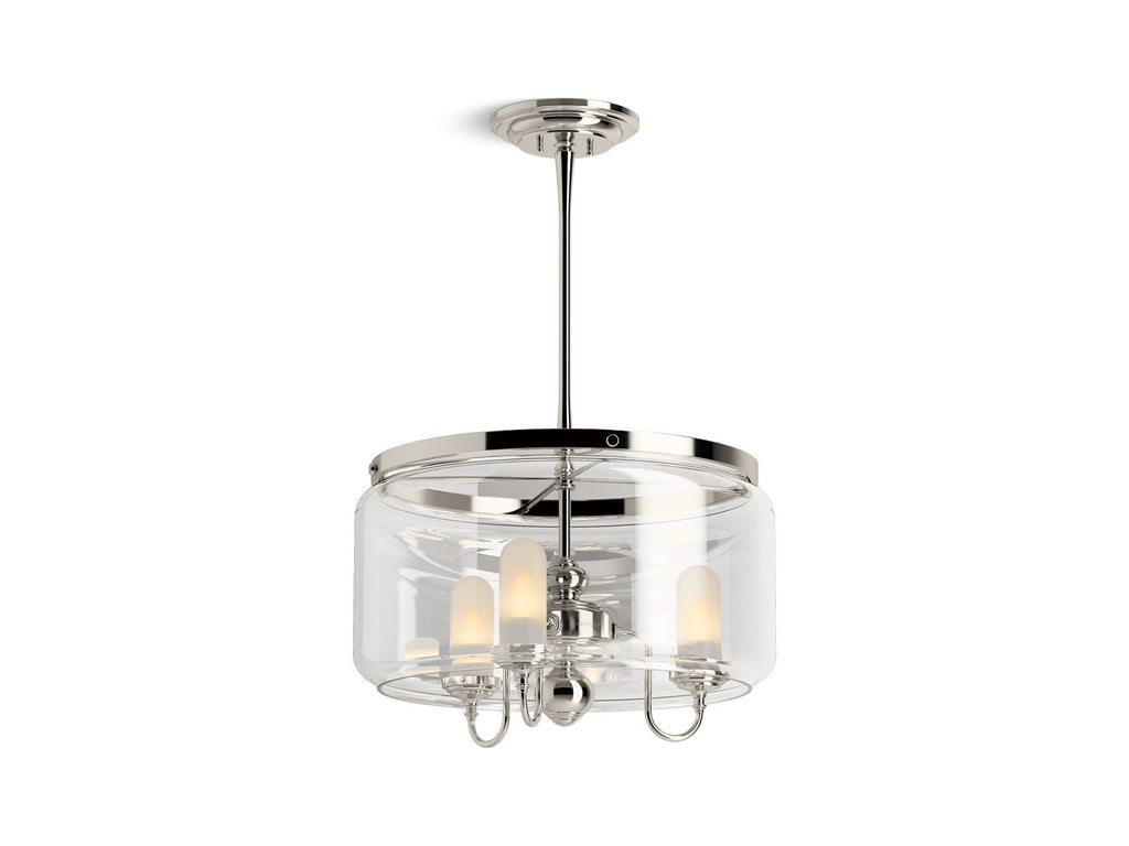 KOHLER K-22656-CH03-SNL Artifacts 22" Chandelier In Polished Nickel