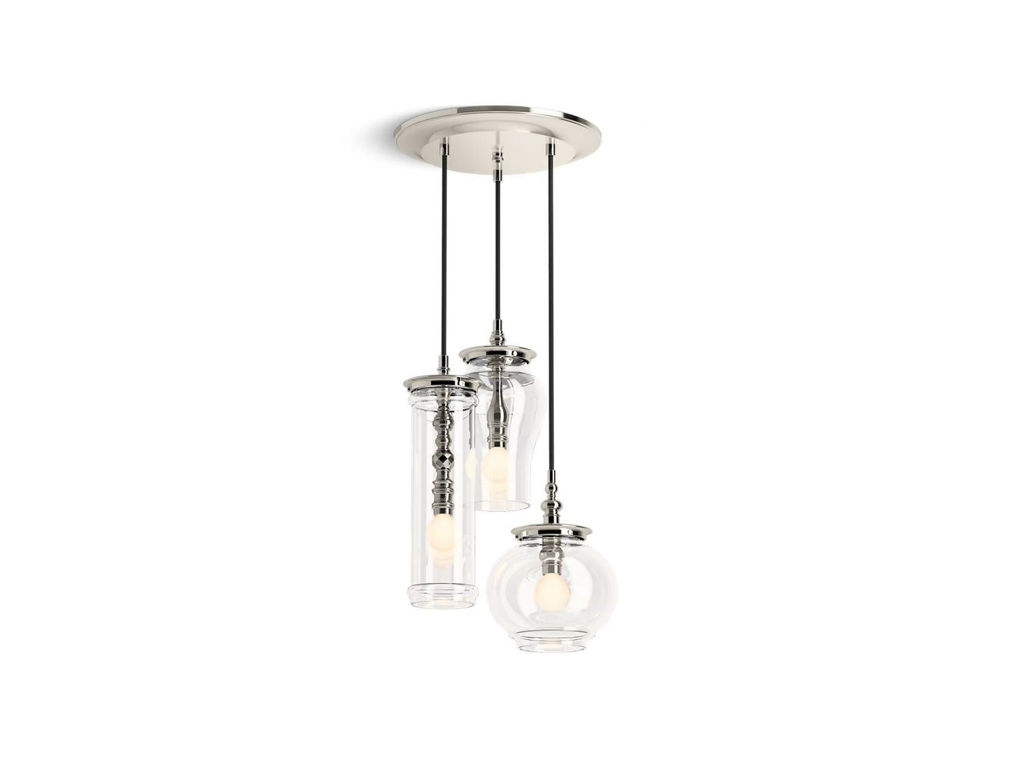 KOHLER K-23341-PE03-SNL Damask 12" Pendant In Polished Nickel