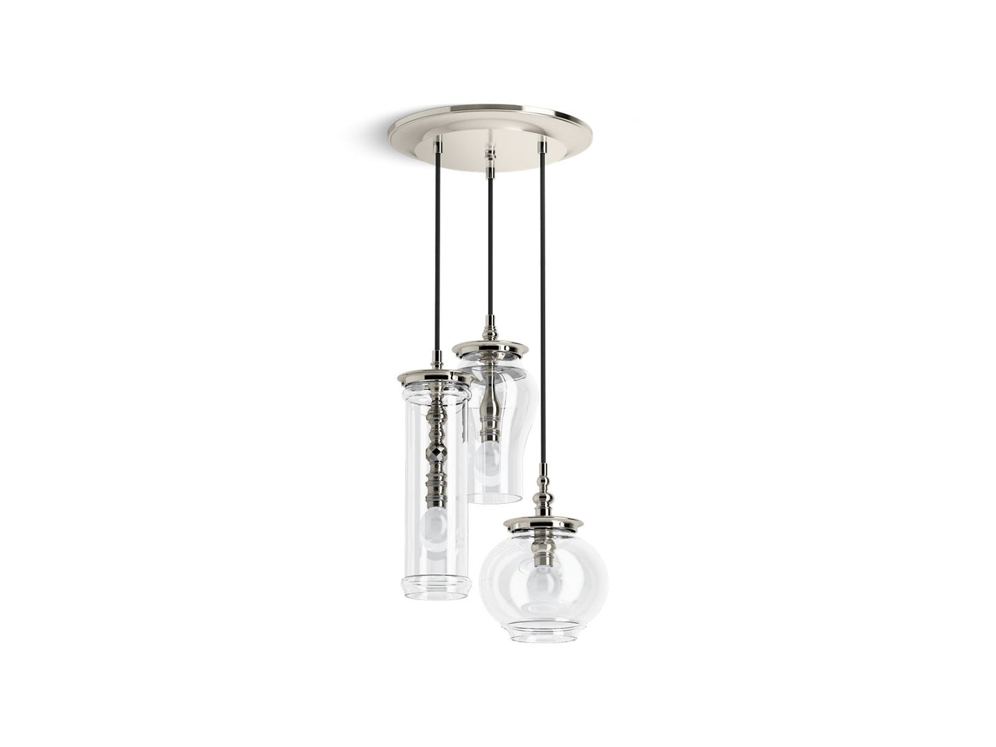 KOHLER K-23341-PE03-SNL Damask 12" Pendant In Polished Nickel