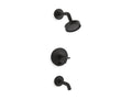 KOHLER K-T14420-3G-BL Purist Rite-Temp Bath And Shower Trim Kit With Push-Button Diverter And Cross Handle, 1.75 Gpm - Matte Black