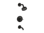 KOHLER K-T14420-3G-BL Purist Rite-Temp Bath And Shower Trim Kit With Push-Button Diverter And Cross Handle, 1.75 Gpm - Matte Black