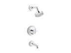 KOHLER K-T14420-3G-CP Purist Rite-Temp Bath And Shower Trim Kit With Push-Button Diverter And Cross Handle, 1.75 Gpm - Polished Chrome