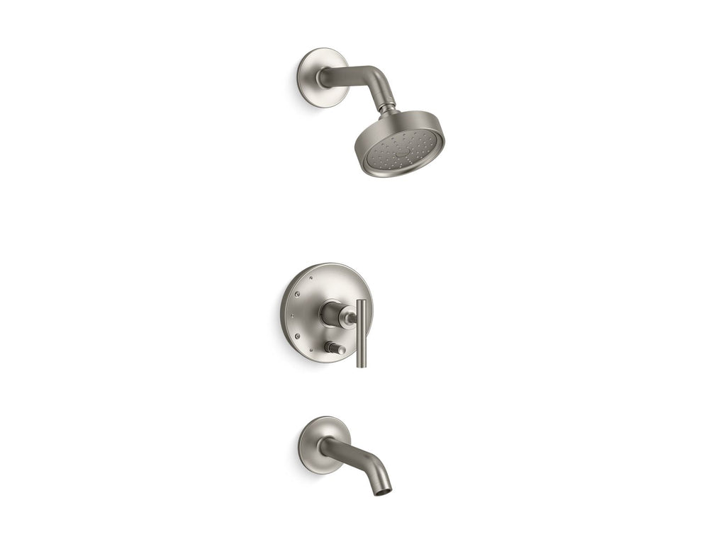 KOHLER K-T14420-4G-BN Purist Rite-Temp Bath And Shower Trim Kit With Push-Button Diverter And Lever Handle, 1.75 Gpm - Vibrant Brushed Nickel