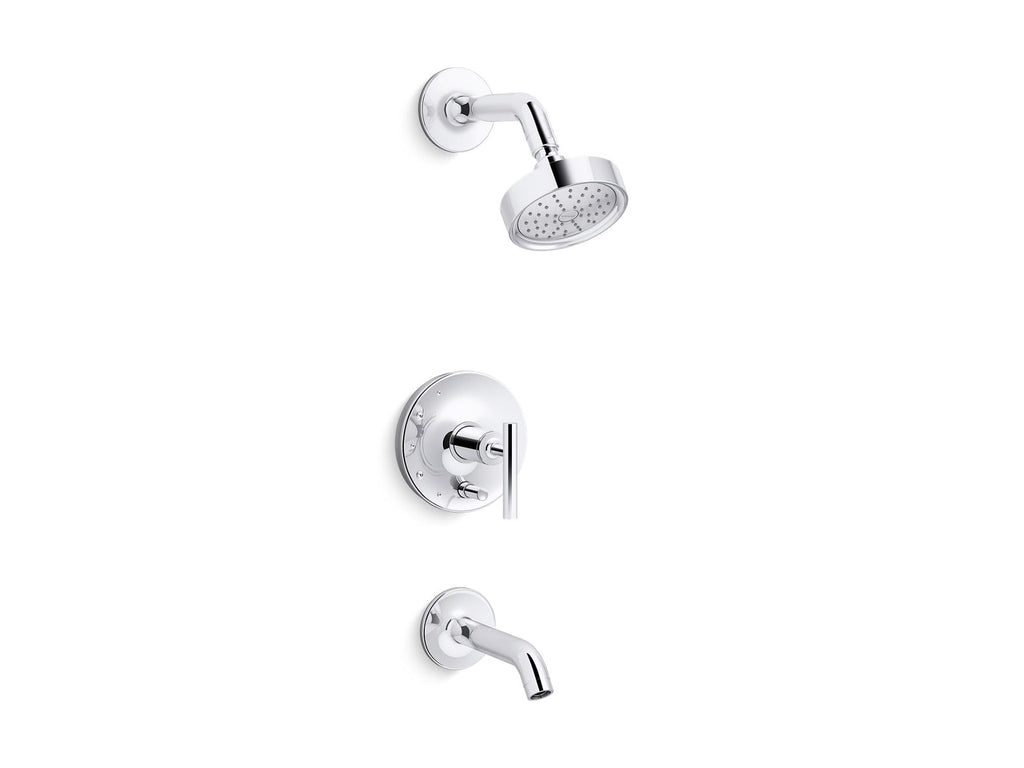 KOHLER K-T14420-4G-BN Purist Rite-Temp Bath And Shower Trim Kit With Push-Button Diverter And Lever Handle, 1.75 Gpm - Vibrant Brushed Nickel