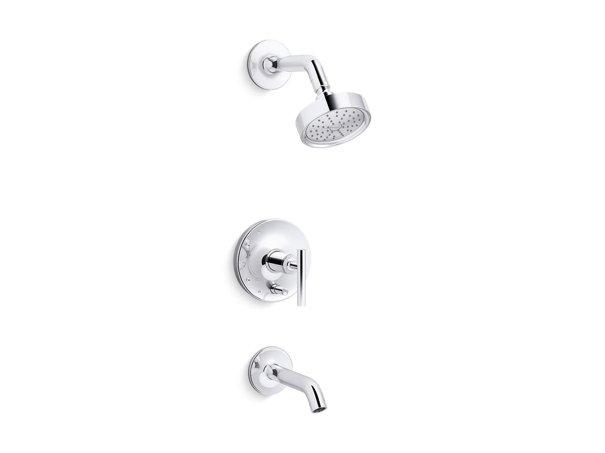 KOHLER K-T14420-4G-BN Purist Rite-Temp Bath And Shower Trim Kit With Push-Button Diverter And Lever Handle, 1.75 Gpm - Vibrant Brushed Nickel