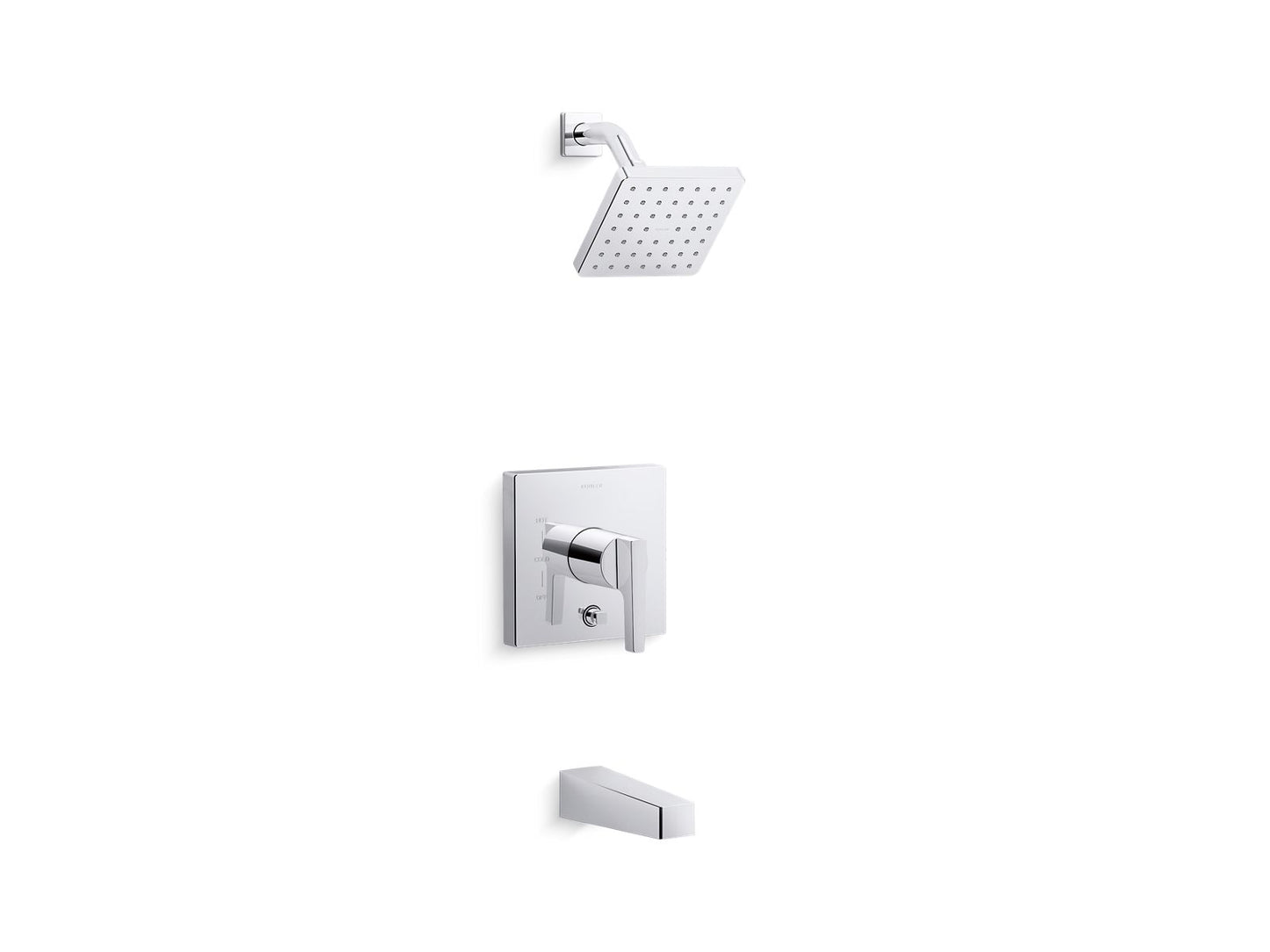 KOHLER K-T99763-4-CP Honesty Rite-Temp Bath And Shower Trim Kit With Push-Button Diverter, 2.5 Gpm In Polished Chrome