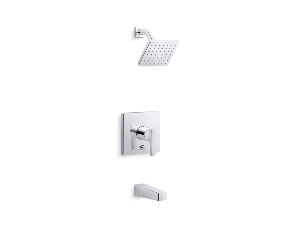 KOHLER K-T99763-4-CP Honesty Rite-Temp Bath And Shower Trim Kit With Push-Button Diverter, 2.5 Gpm - Polished Chrome