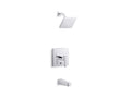 KOHLER K-T99763-4-CP Honesty Rite-Temp Bath And Shower Trim Kit With Push-Button Diverter, 2.5 Gpm - Polished Chrome