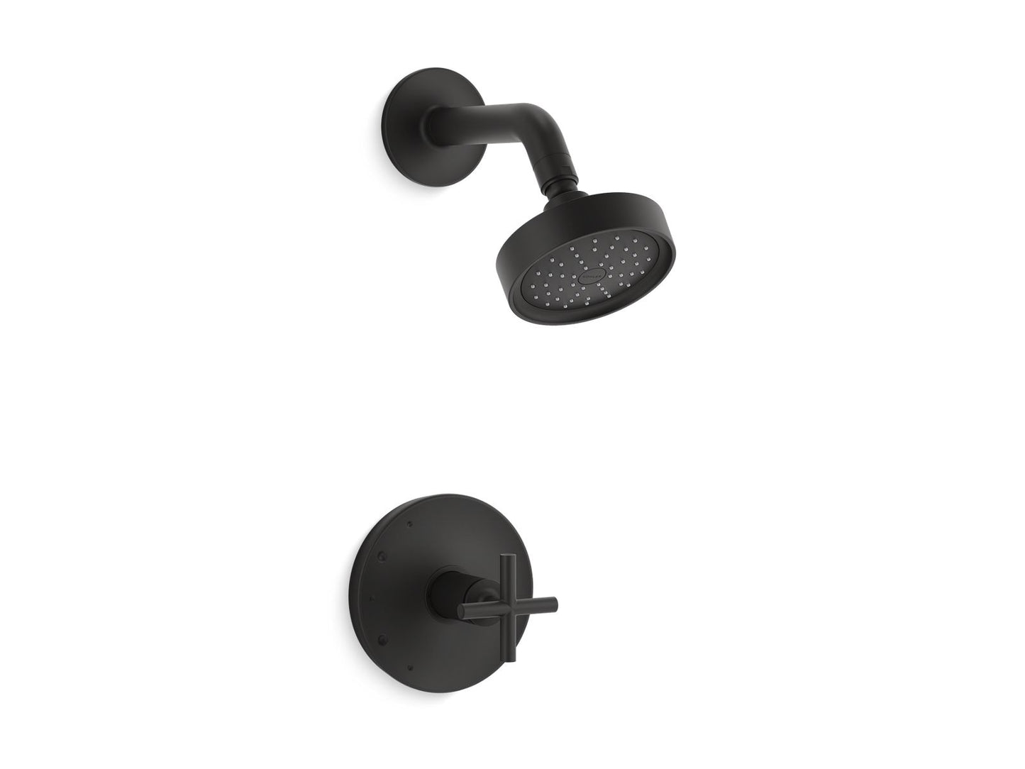 KOHLER K-TS14422-3G-BL Purist Rite-Temp Shower Trim Kit With Cross Handle, 1.75 Gpm In Matte Black