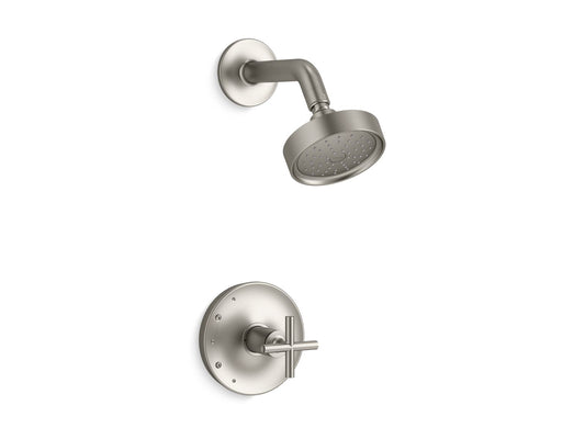 KOHLER K-TS14422-3G-BN Purist Rite-Temp Shower Trim Kit With Cross Handle, 1.75 Gpm In Vibrant Brushed Nickel