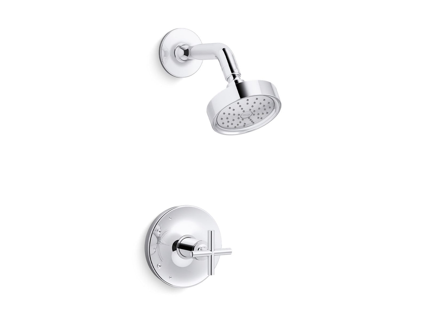 KOHLER K-TS14422-3G-CP Purist Rite-Temp Shower Trim Kit With Cross Handle, 1.75 Gpm In Polished Chrome