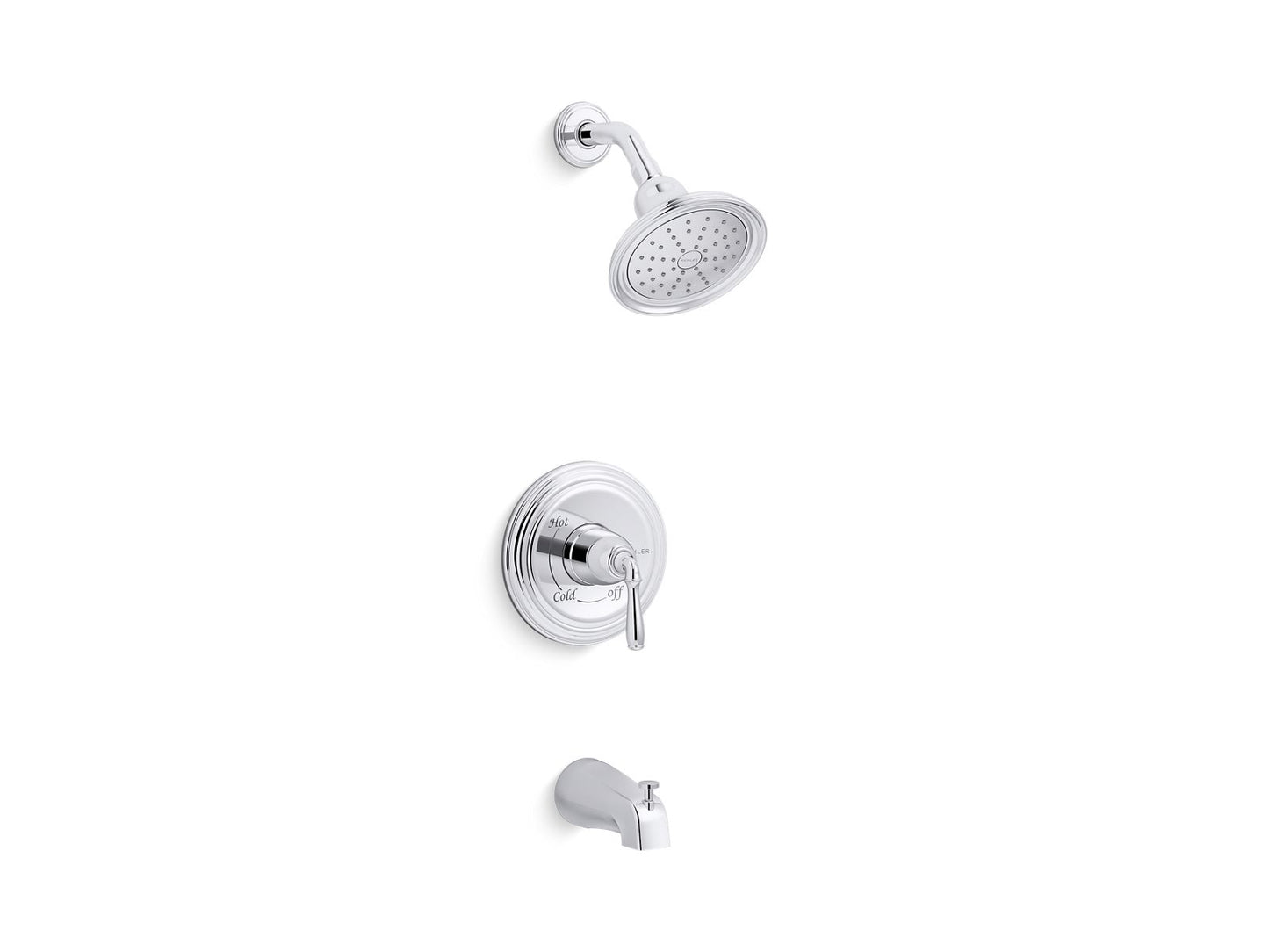 KOHLER K-TS395-4S-CP Devonshire Rite-Temp Bath And Shower Trim Kit, 2.5 Gpm, Slip-Fit Spout In Polished Chrome