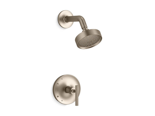 KOHLER K-TS14422-4G-BV Purist Rite-Temp Shower Trim Kit With Lever Handle, 1.75 Gpm In Vibrant Brushed Bronze