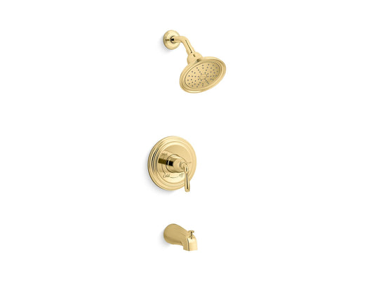 KOHLER K-TS395-4G-PB Devonshire Rite-Temp Bath And Shower Trim Kit, 1.75 Gpm, Npt Spout In Vibrant Polished Brass