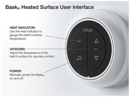 KOHLER K-1124-GHLAW-7 Archer 72" x 36" alcove Heated BubbleMassage air bath with Bask heated surface, left drain - Black Black