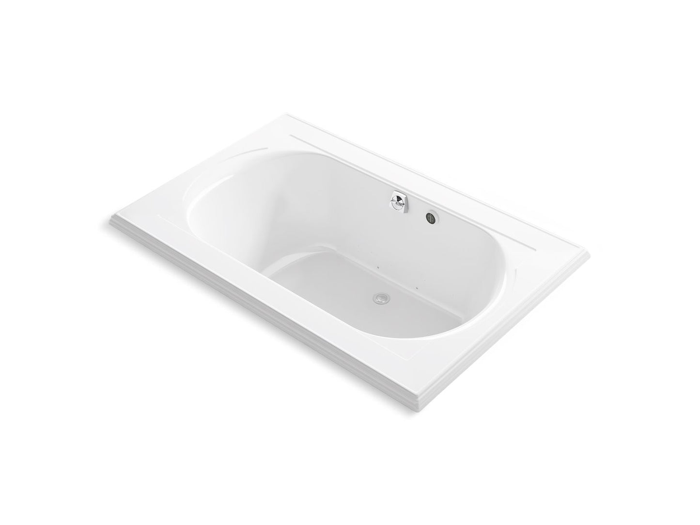 KOHLER K-1170-GH-0 Memoirs 66" X 42" Drop-In Heated Bubblemassage Air Bath In White