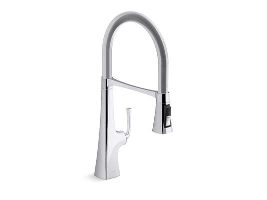 KOHLER K-22061-CP Graze Semi-Professional Kitchen Sink Faucet With Three-Function Sprayhead In Polished Chrome