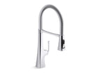 KOHLER K-22061-VS Graze Semi-Professional Kitchen Sink Faucet With Three-Function Sprayhead - Vibrant Stainless