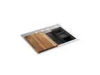 KOHLER K-RH23375-4PC-NA Lyric Workstation 27" Top-/Undermount Single-Bowl Kitchen Sink - Stainless Steel