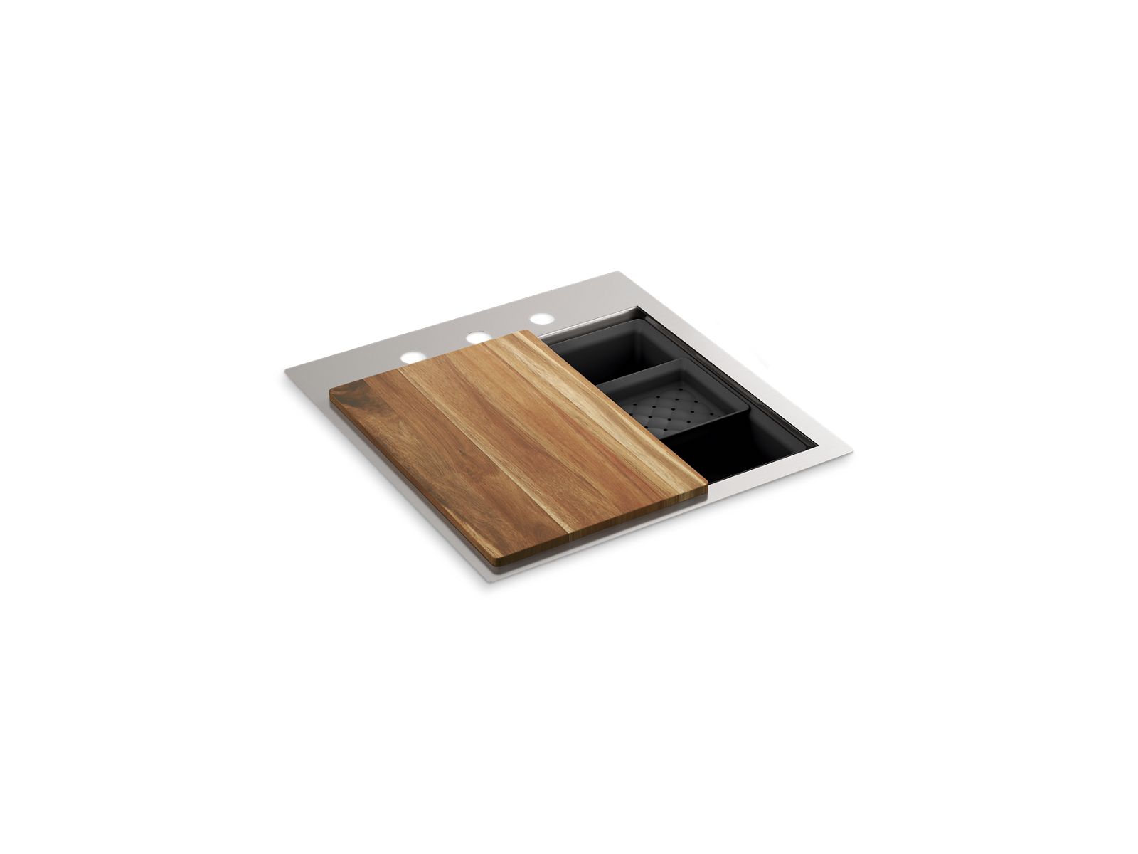 KOHLER K-RH23377-1PC-NA Lyric Workstation 20-1/2" Top-/Under-Mount Single-Bowl Bar Sink - Stainless Steel