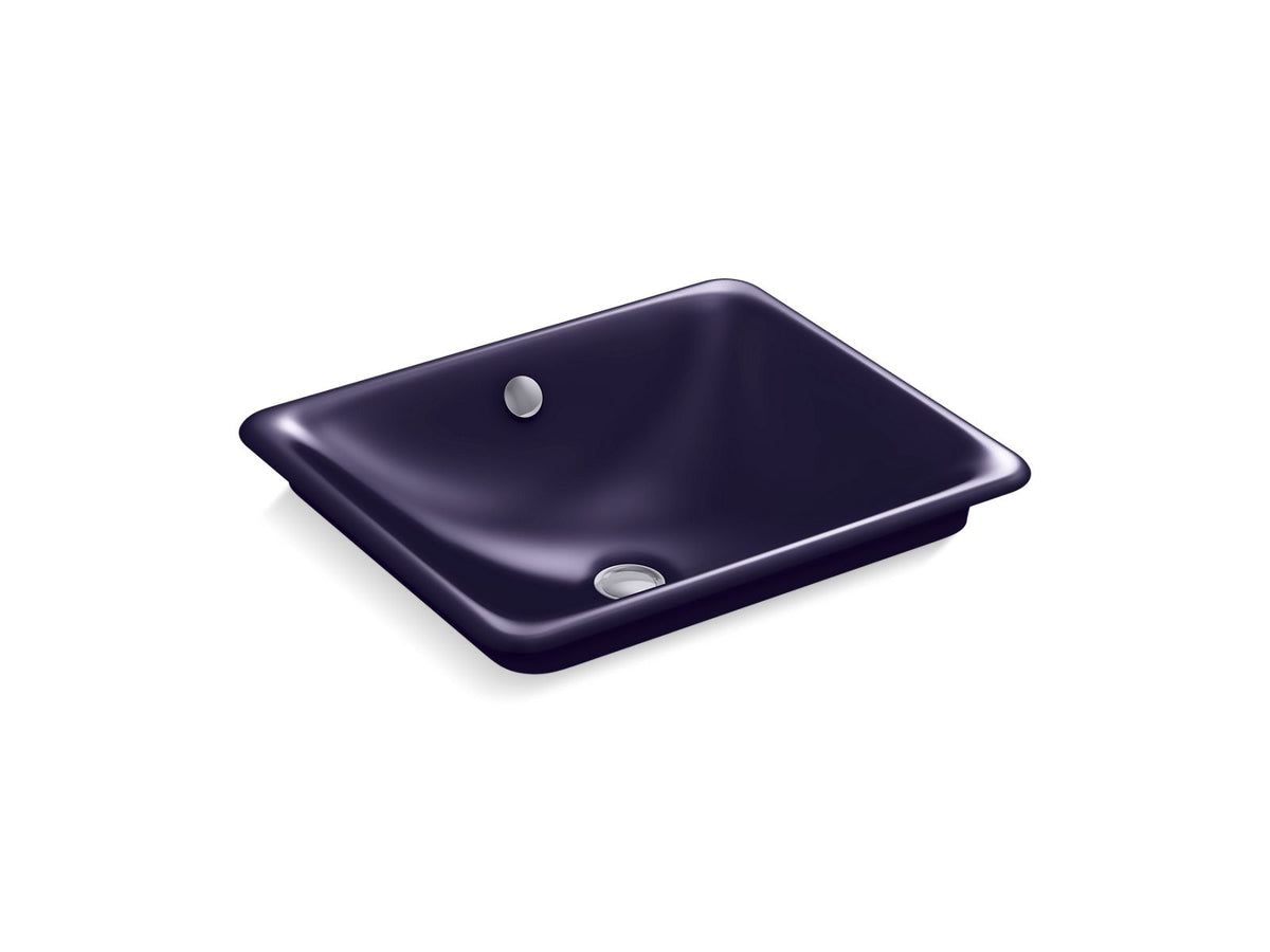 KOHLER K-5400-BL-DGB Iron Plains 18-1/2" Rectangular Vessel Bathroom Sink In Indigo Blue