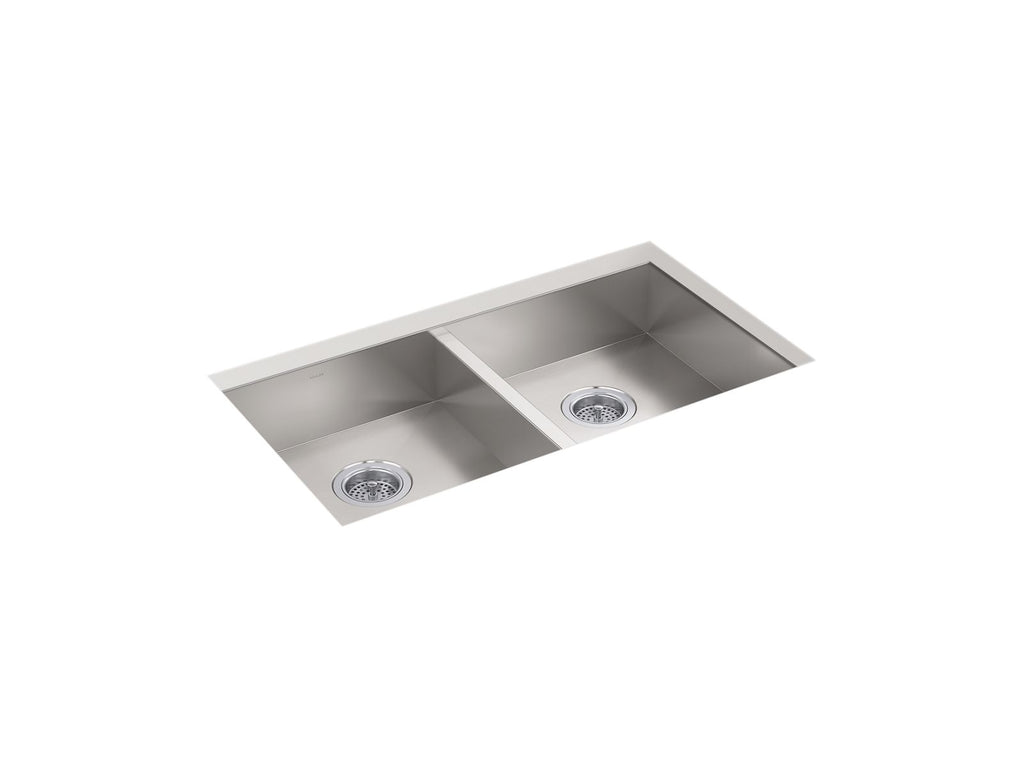 KOHLER K-25940-NA Vault 32" Undermount Double-Bowl Kitchen Sink - Stainless Steel