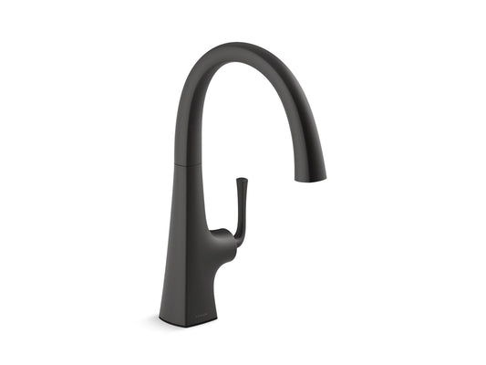 KOHLER K-22065-BL Graze Single-Handle Bar Sink Faucet In Matte Black