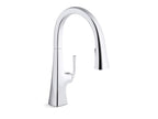 KOHLER K-22062-2MB Graze Pull-Down Kitchen Sink Faucet With Three-Function Sprayhead - Vibrant Brushed Moderne Brass