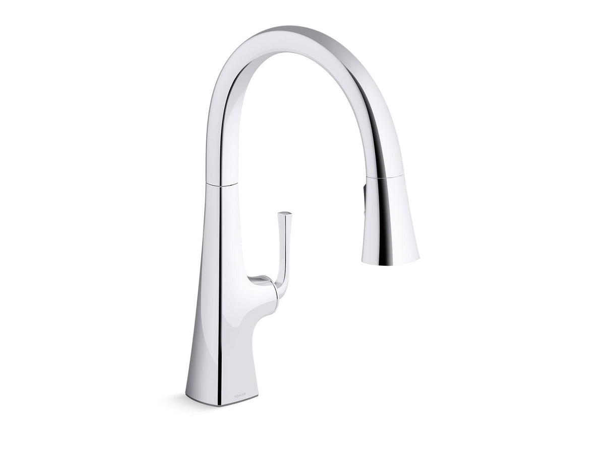 KOHLER K-22062-2MB Graze Pull-Down Kitchen Sink Faucet With Three-Function Sprayhead - Vibrant Brushed Moderne Brass