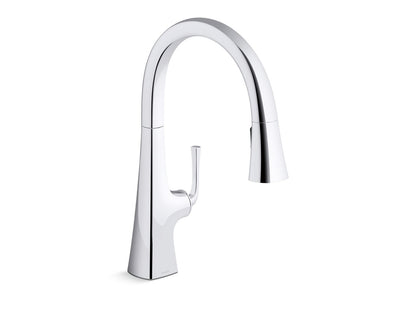 KOHLER K-22062-2MB Graze Pull-down kitchen sink faucet with three-function sprayhead - Vibrant Brushed Moderne Brass