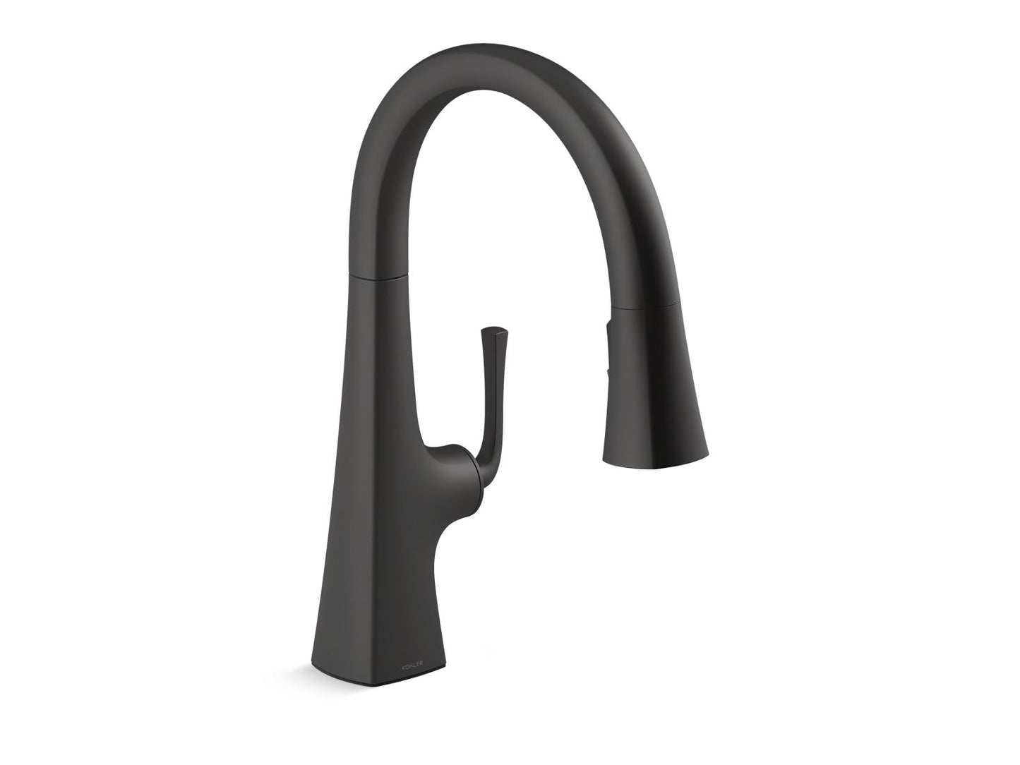 KOHLER K-22063-BL Graze Pull-Down Kitchen Sink Faucet With Three-Function Sprayhead In Matte Black