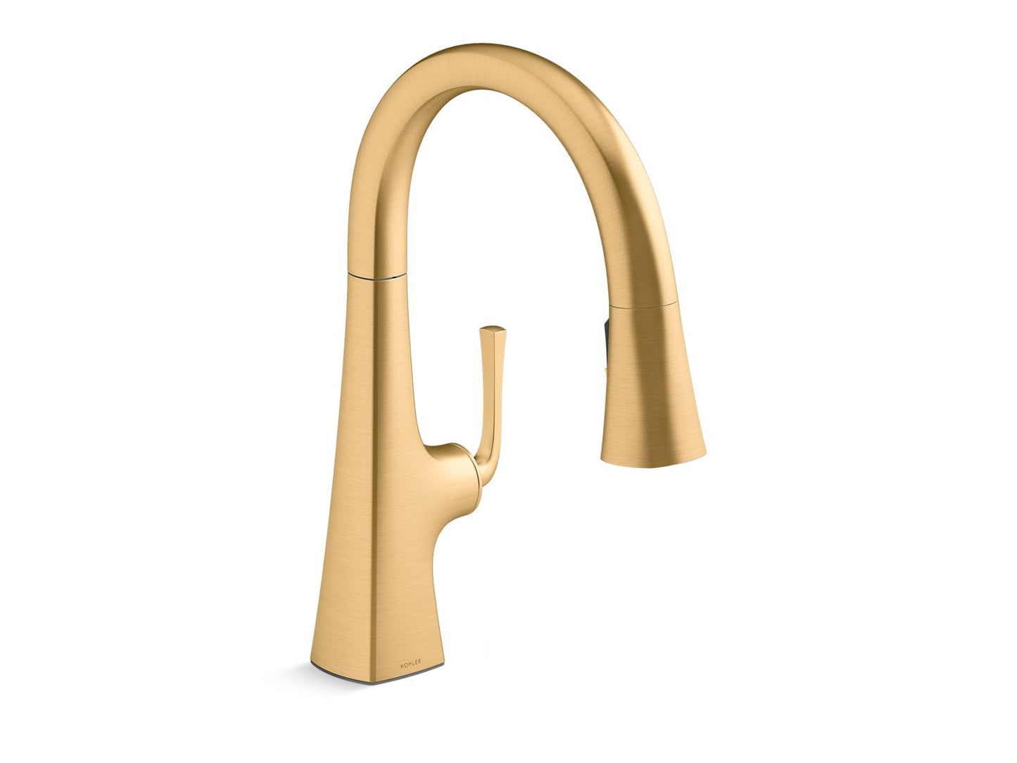 KOHLER K-22063-2MB Graze Pull-Down Kitchen Sink Faucet With Three-Function Sprayhead In Vibrant Brushed Moderne Brass