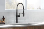 KOHLER K-22973-BL Crue Semi-Professional Kitchen Sink Faucet With Three-Function Sprayhead - Matte Black