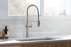 KOHLER K-22973-BL Crue Semi-Professional Kitchen Sink Faucet With Three-Function Sprayhead - Matte Black