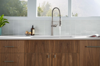 KOHLER K-22973-BL Crue Semi-professional kitchen sink faucet with three-function sprayhead - Matte Black