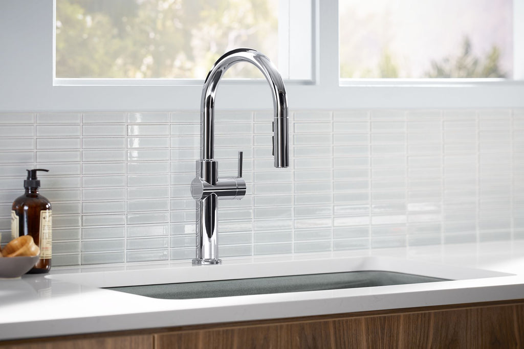 KOHLER K-22972-BL Crue Pull-Down Kitchen Sink Faucet With Three-Function Sprayhead - Matte Black