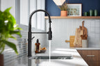 KOHLER K-22973-BL Crue Semi-Professional Kitchen Sink Faucet With Three-Function Sprayhead - Matte Black