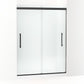 KOHLER K-707600-8D3-BL Pleat Frameless Sliding Shower Door, 79-1/16" H X 54-5/8 - 59-5/8" W, With 5/16" Thick Frosted Glass In Matte Black