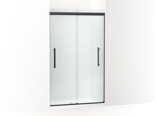 KOHLER K-707601-8D3-BL Pleat Frameless Sliding Shower Door, 79-1/16" H X 44-5/8 - 47-5/8" W, With 5/16" Thick Frosted Glass In Matte Black