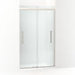 KOHLER K-707601-8D3-BNK Pleat Frameless Sliding Shower Door, 79-1/16" H X 44-5/8 - 47-5/8" W, With 5/16" Thick Frosted Glass In Anodized Brushed Nickel