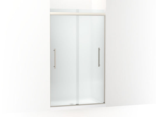 KOHLER K-707601-8D3-BNK Pleat Frameless Sliding Shower Door, 79-1/16" H X 44-5/8 - 47-5/8" W, With 5/16" Thick Frosted Glass In Anodized Brushed Nickel