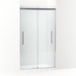 KOHLER K-707601-8D3-SHP Pleat Frameless Sliding Shower Door, 79-1/16" H X 44-5/8 - 47-5/8" W, With 5/16" Thick Frosted Glass In Bright Polished Silver