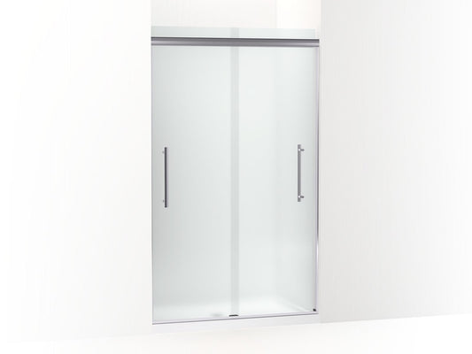 KOHLER K-707601-8D3-SHP Pleat Frameless Sliding Shower Door, 79-1/16" H X 44-5/8 - 47-5/8" W, With 5/16" Thick Frosted Glass In Bright Polished Silver