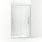 KOHLER K-707601-8L-BNK Pleat Frameless Sliding Shower Door, 79-1/16" H X 44-5/8 - 47-5/8" W, With 5/16" Thick Crystal Clear Glass In Anodized Brushed Nickel